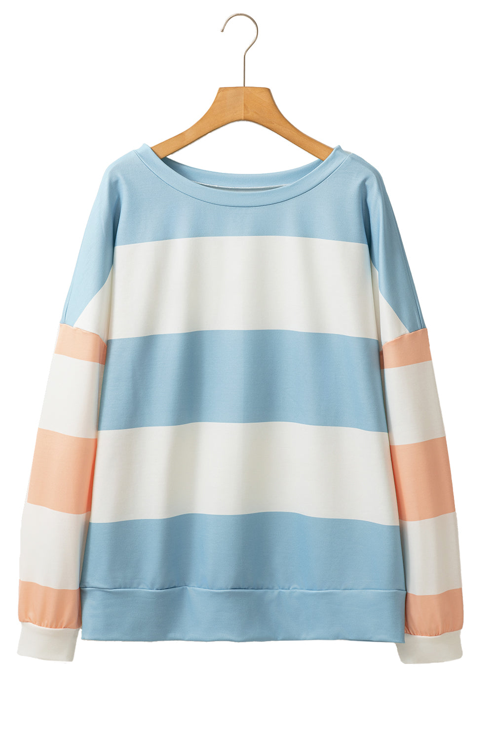 Light Blue Colorblock Drop Sleeve Top