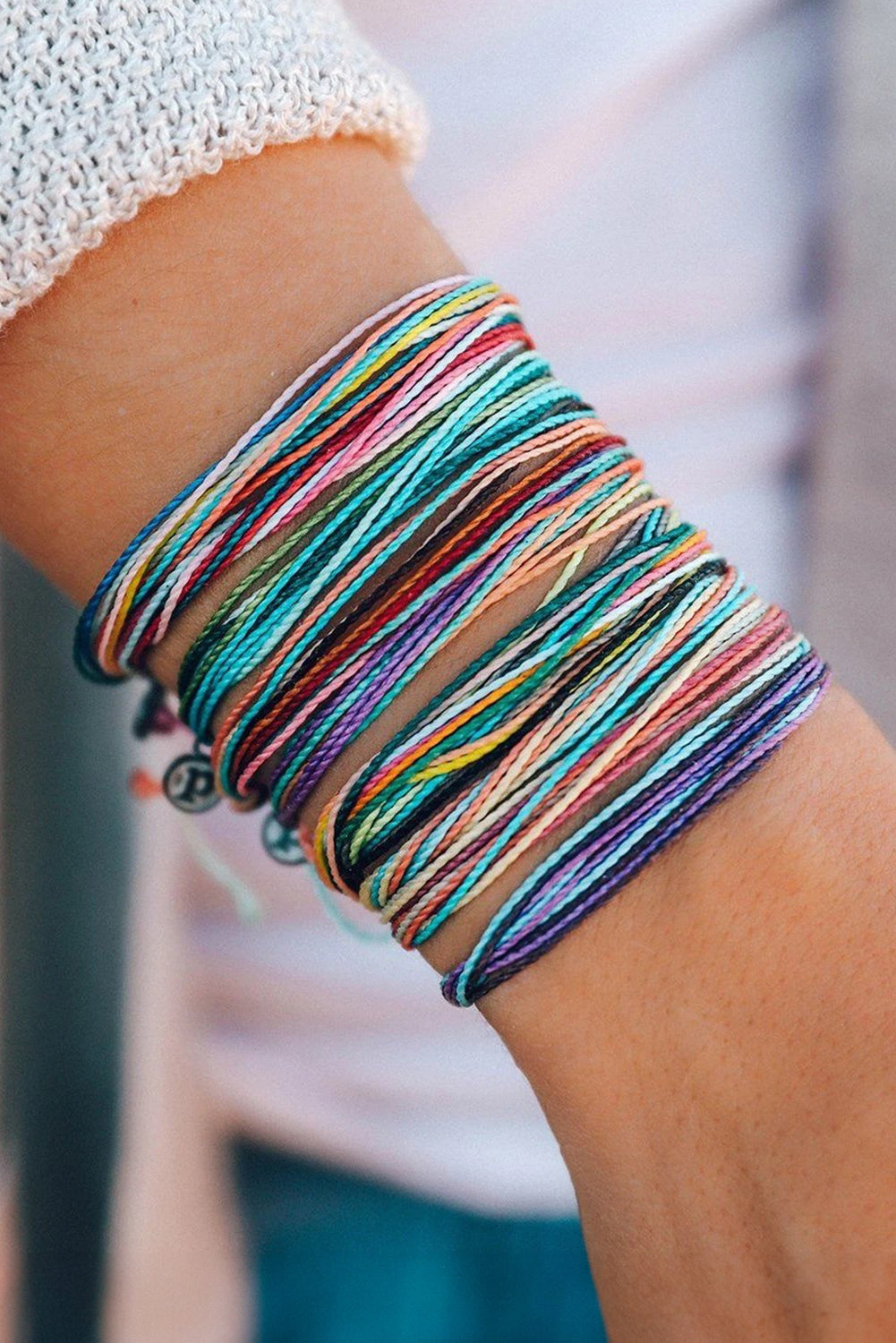 Multi Color Wax Rope Woven Bracelet Set