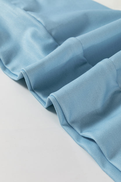 Light Blue Colorblock Drop Sleeve Top