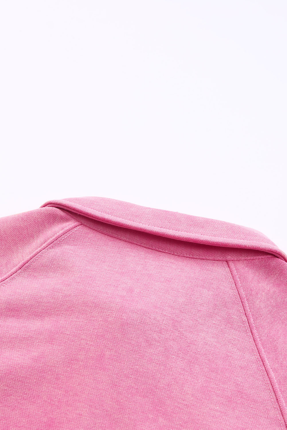 Pink Casual Washed Snap Button Pullover Sweatshirt