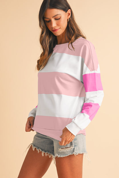 Light Blue Colorblock Drop Sleeve Top