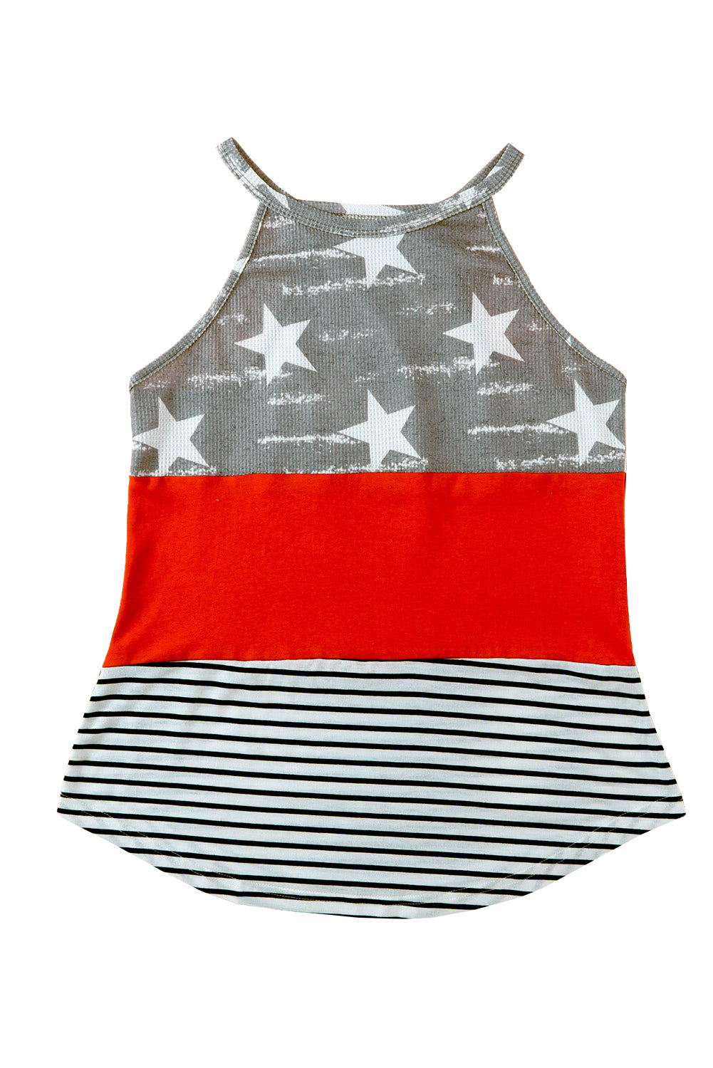 Multicolor American Flag Print Casual Tank Top