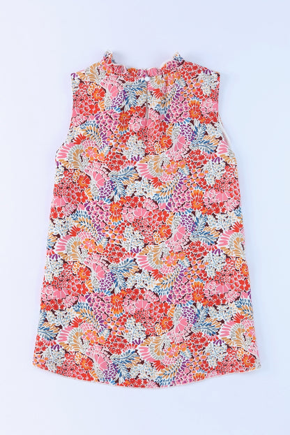 Multicolor Floral Print Casual Sleeveless Shirt for Women