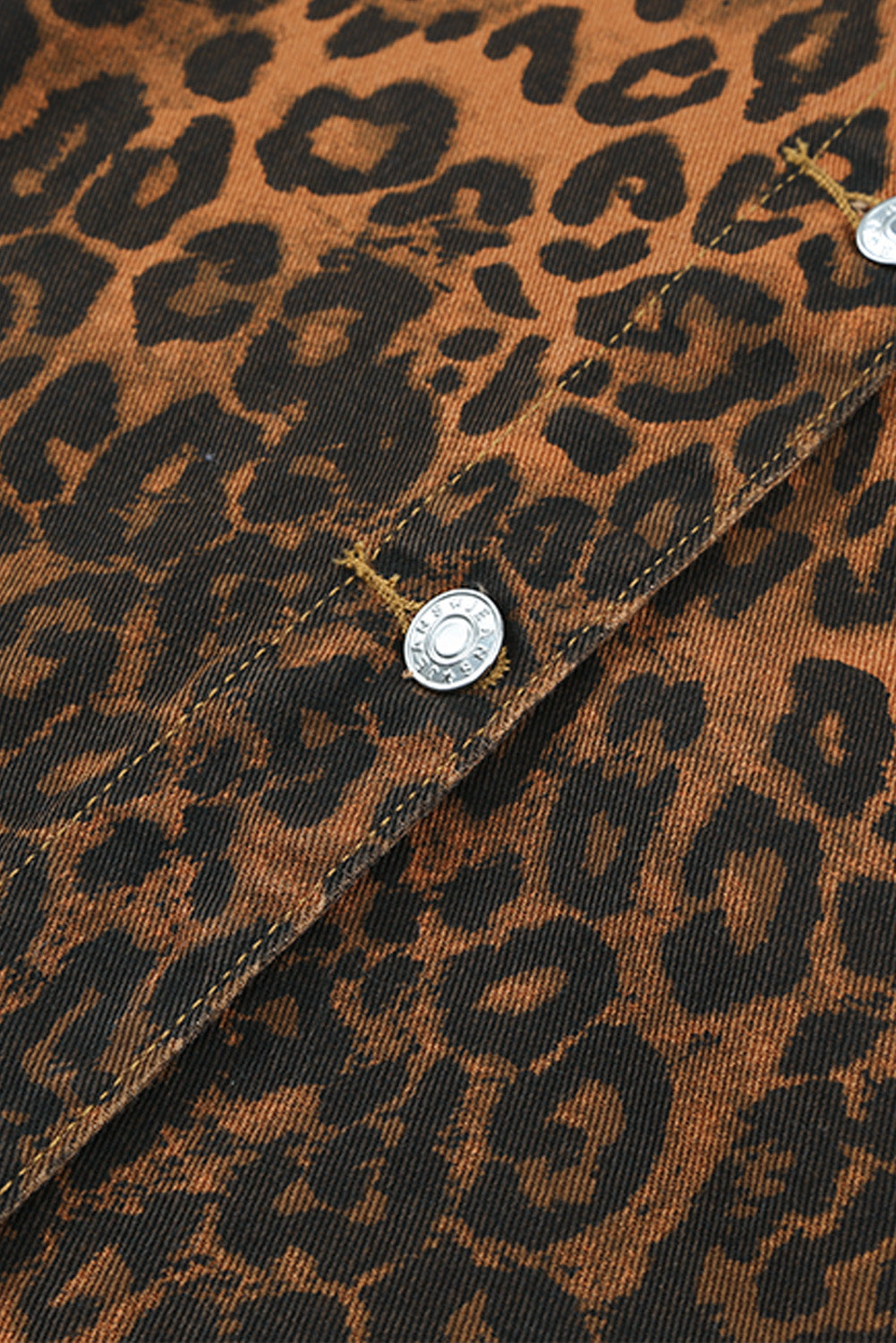 Cheetah Patchwork Ripped Raw Hem Jacket