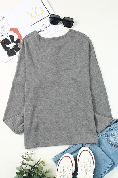 White Casual Waffle Button Front Knit Henley Top