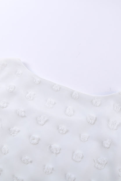 White Swiss Dot Jacquard Summer Top