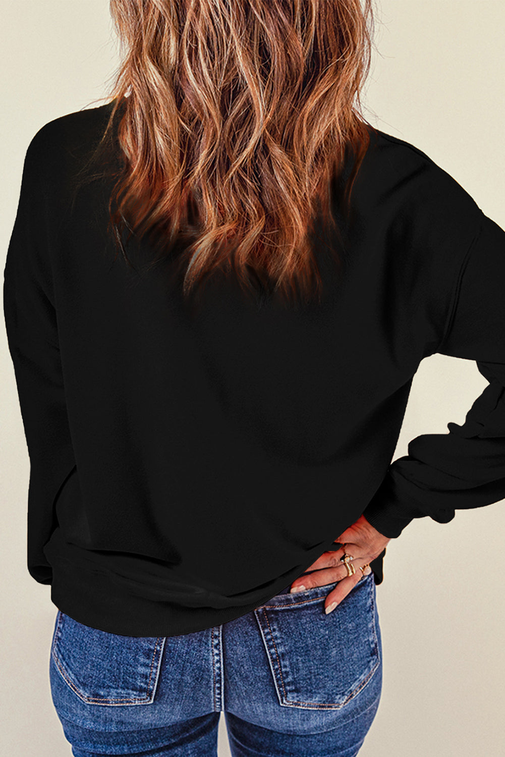 Black Clover Cupcake Sequin Patch Drop Shoulder Graphic Sweatshirt