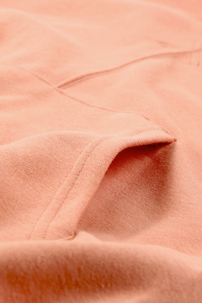 Apricot Basic Kangaroo Pocket Pullover Sweatshirt