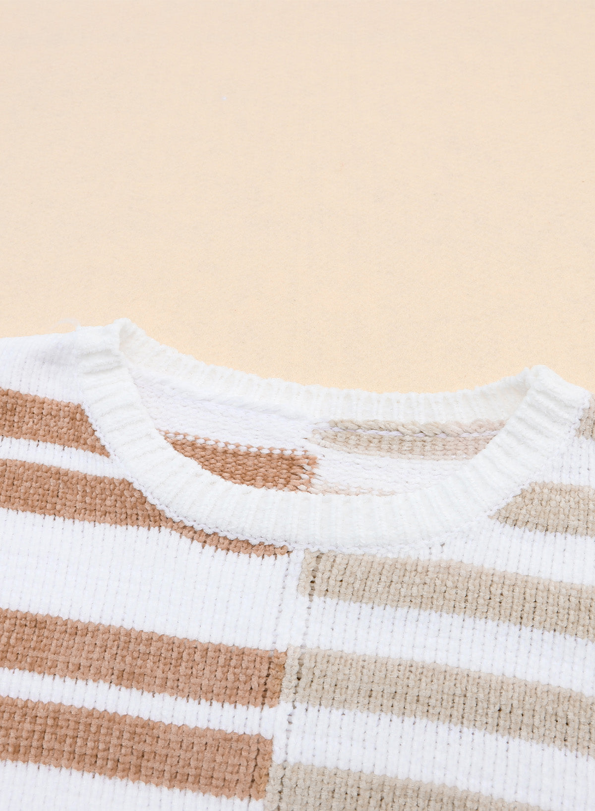 Color Block Drop Shoulder Pullover Striped Sweater