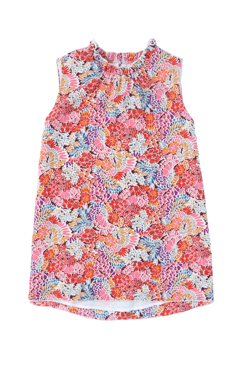 Multicolor Floral Print Casual Sleeveless Shirt for Women