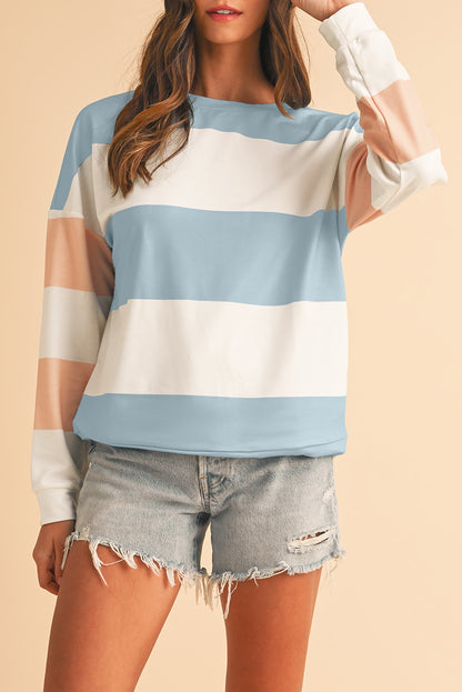 Light Blue Colorblock Drop Sleeve Top