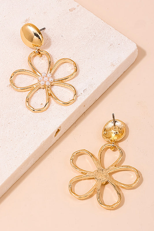 Vintage Gold Flower Stud Earrings