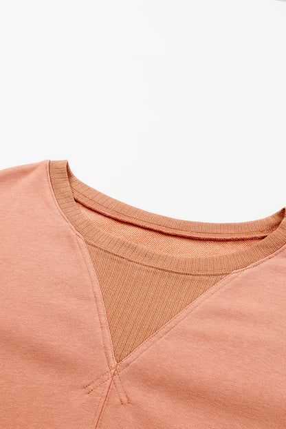 Apricot Basic Kangaroo Pocket Pullover Sweatshirt