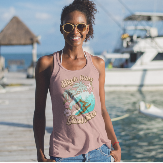 High Tides & Good Vibes Racerback Tank