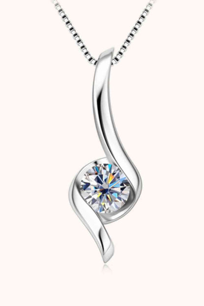 1 Carat Moissanite 925 Sterling Silver Necklace Pendant