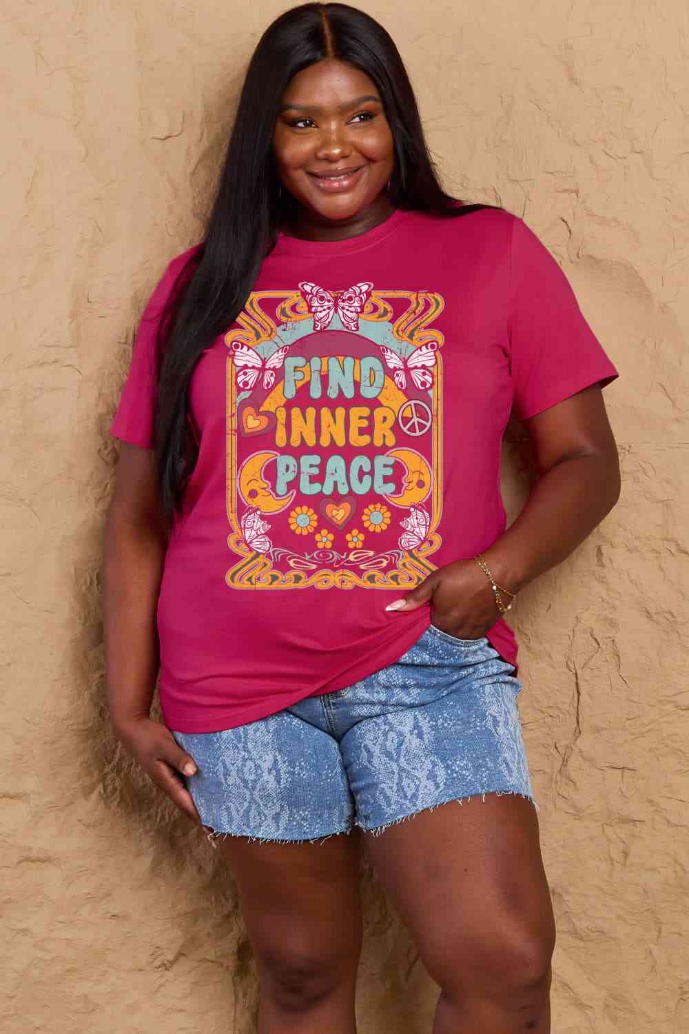 Simply Love Full Size FIND INNER PEACE Graphic Cotton T-Shirt