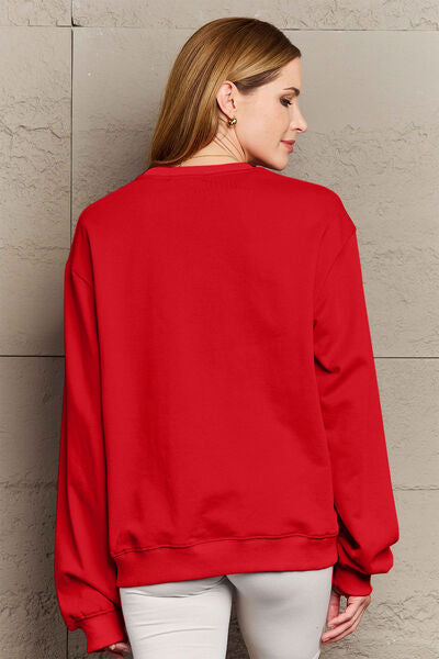 Full Size SANTA FAVORITE Round Neck Sweatshirt