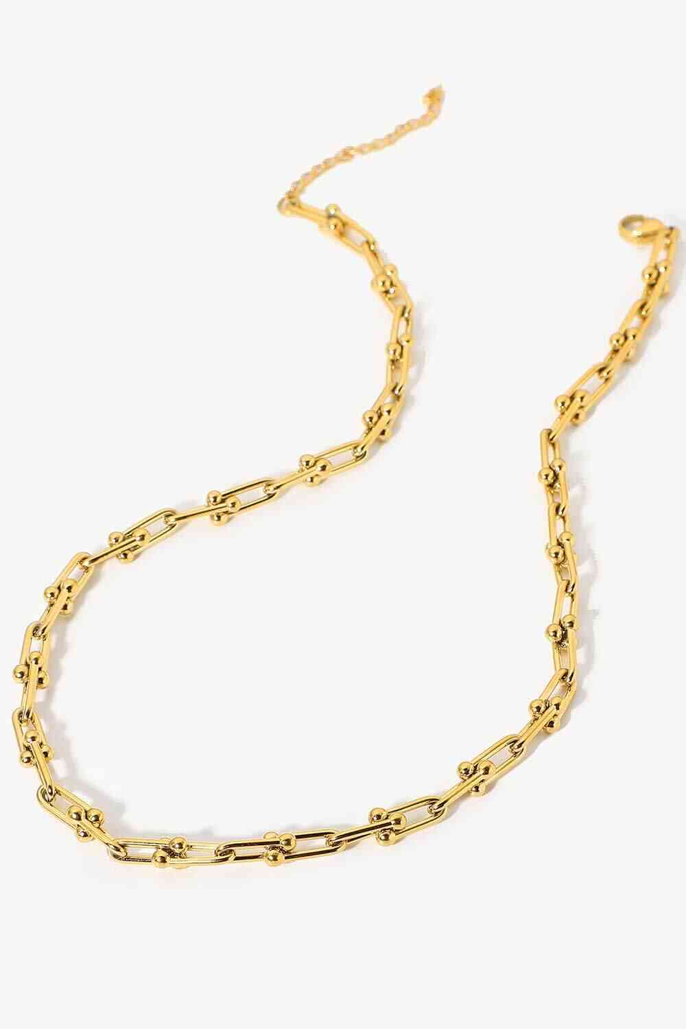 18K Gold-Plated Stainless-Steel U-Shape Chain Necklace