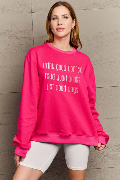 Simply Love Letter Graphic Round Neck Sweatshirt