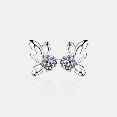 1 Carat Moissanite Butterfly Shape Earrings