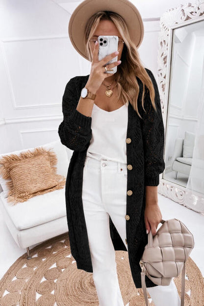 V Neck Long Sleeve Cardigan