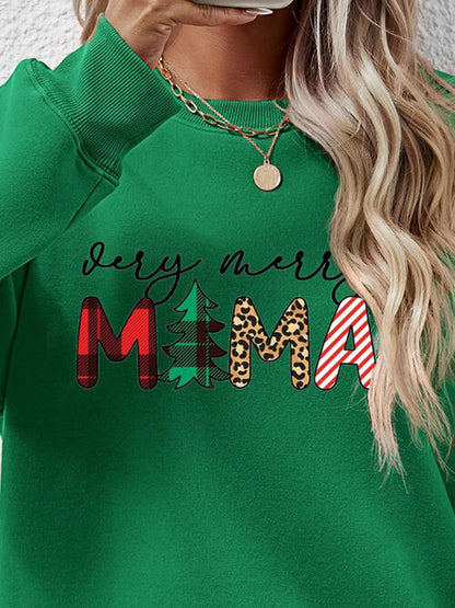 Round Neck Long Sleeve Letter Graphic Sweatshirt