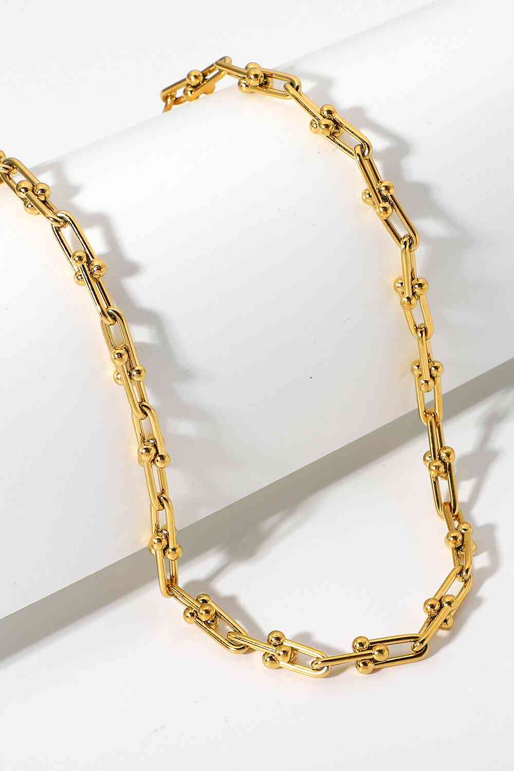 18K Gold-Plated Stainless-Steel U-Shape Chain Necklace