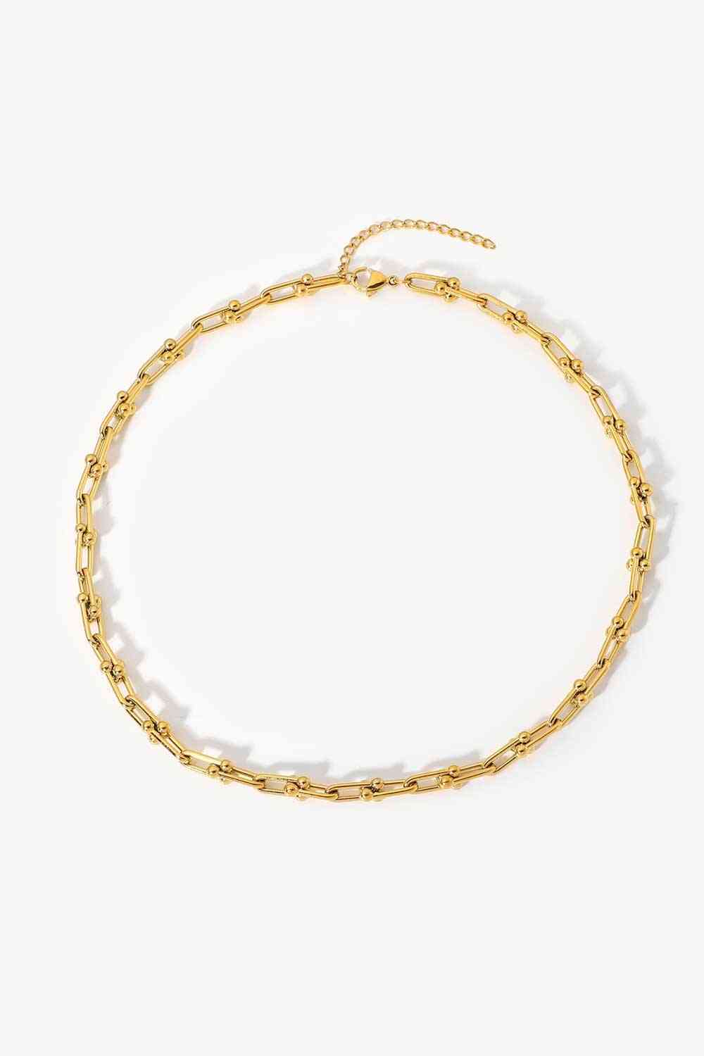 18K Gold-Plated Stainless-Steel U-Shape Chain Necklace