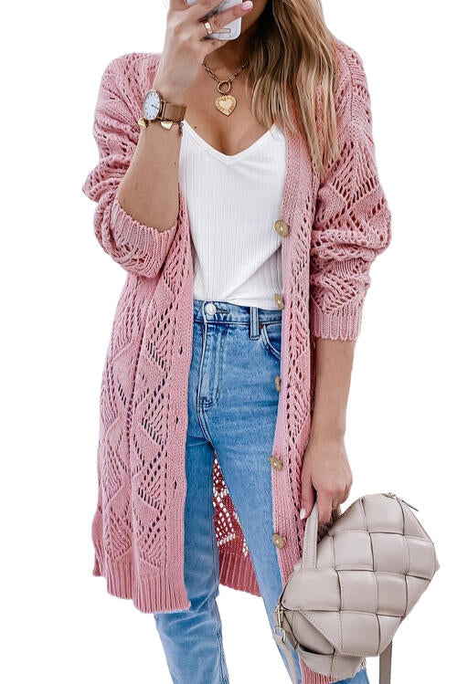 V Neck Long Sleeve Cardigan