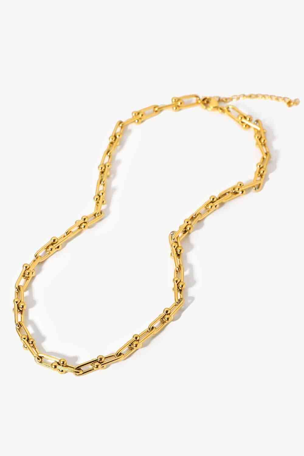 18K Gold-Plated Stainless-Steel U-Shape Chain Necklace