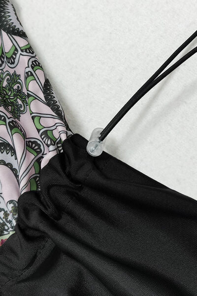 Cap, Drawstring Printed Long Sleeve, Pants Swim Set Female Dress