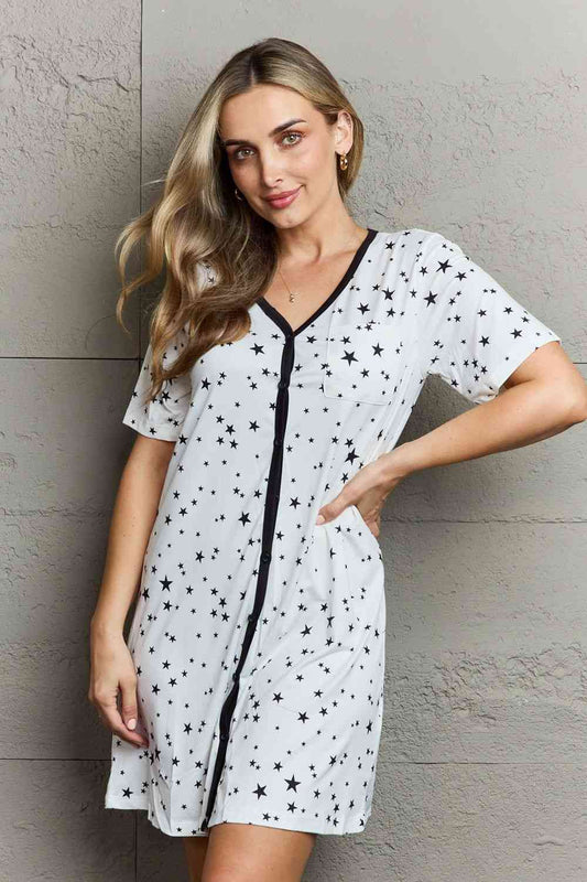 MOON NITE Quilted Quivers Button Down Sleepwear