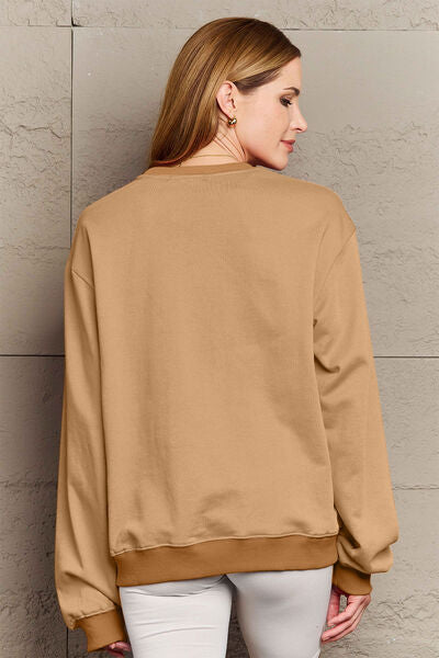 Full Size KINDA LAZY Round Neck Sweatshirt