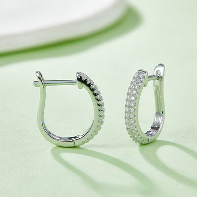 925 Sterling Silver Moissanite Huggie Earrings